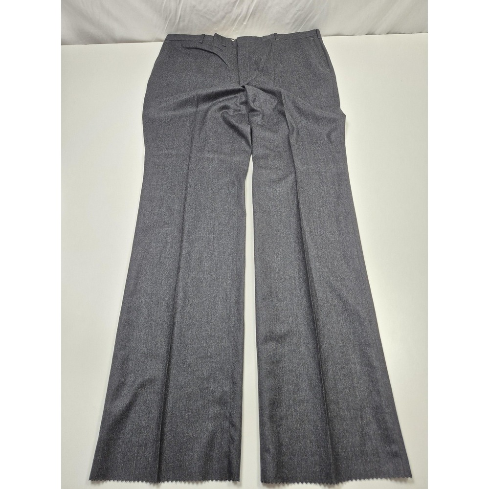 VTG Racquet Club Dress Pants Mens 42x36 Gray Wool Flat Front Unhemmed USA